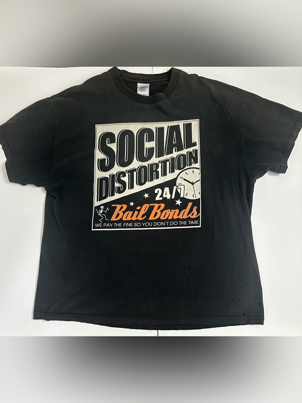 VTG Social Distortion Bail Bonds Graphic T-Shirt XL Y2K  Black 100% Cotton 2000s